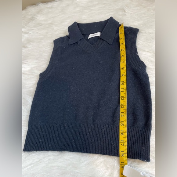 NAADAM Dark Blue cashmere collared Vest small - Picture 7 of 10